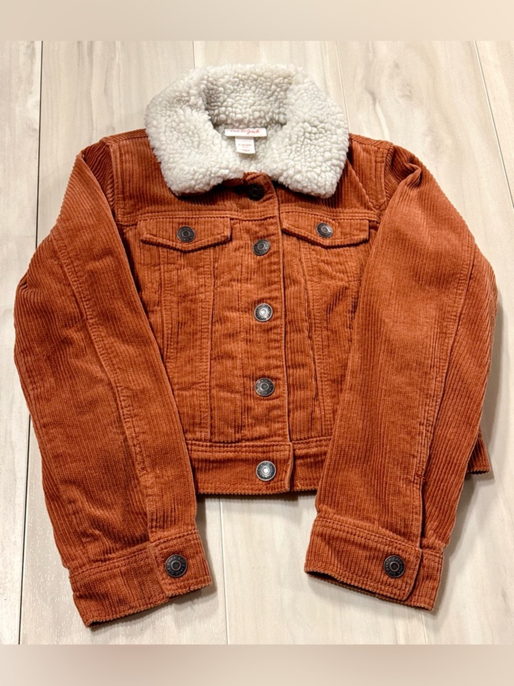 Cat & Jack Rust Corduroy Jean Jacket with Sherpa Collar